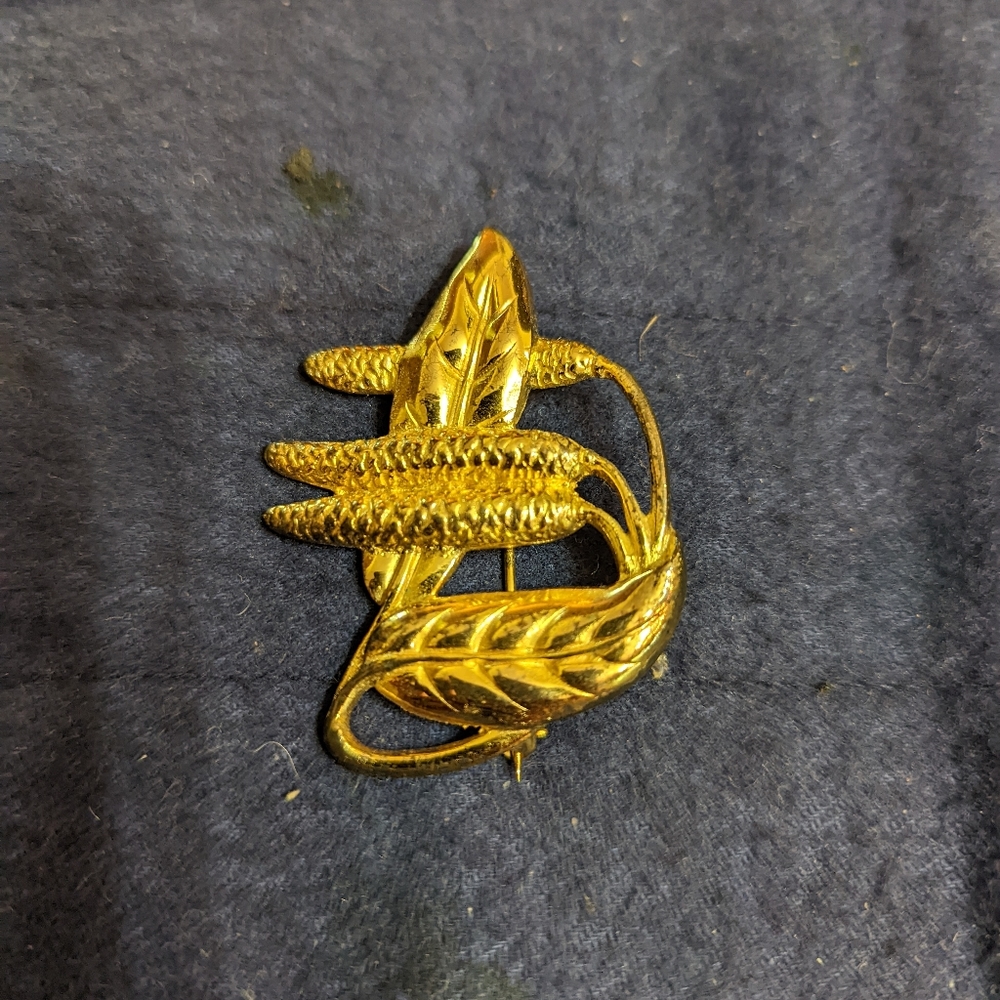 Vintage Viking Craft Sterling Silver Goldtone Brooch